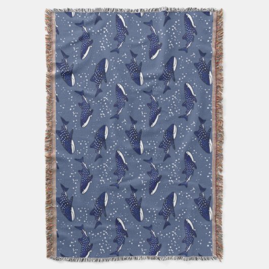 Starry Whale Shark (Donker) Deken (Voorkant Verticaal)