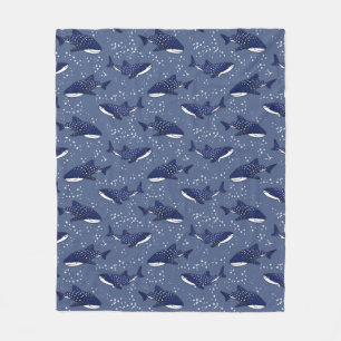 Starry Whale Shark (Donker) Fleece Deken