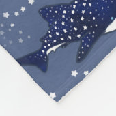 Starry Whale Shark (Donker) Fleece Deken (Hoek)