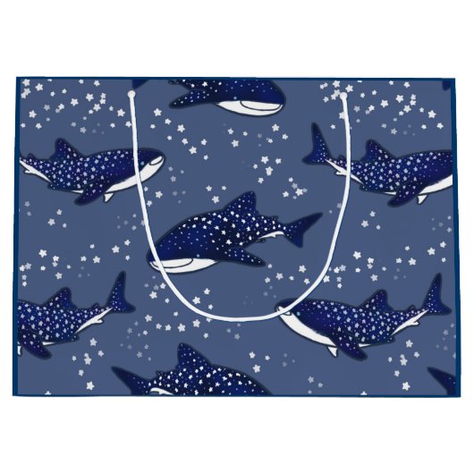 Starry Whale Shark (Donker) Large Cadeautasje (Voorkant)