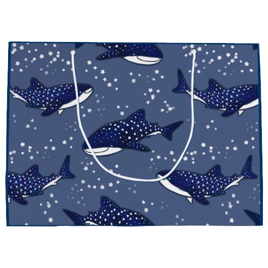 Starry Whale Shark (Donker) Large Cadeautasje (Achterkant)