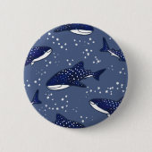 Starry Whale Shark (Donker) Ronde Button 5,7 Cm (Voorkant)