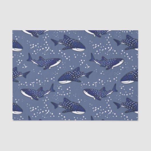Starry Whale Shark (Donker) Tissuepapier (Voorkant)