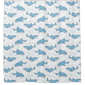 Starry Whale Shark (licht) Douchegordijn (Voorkant)