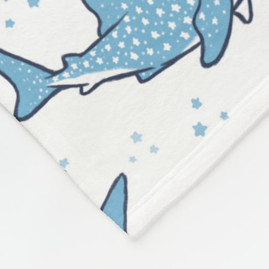 Starry Whale Shark (licht) Fleece Deken (Hoek)