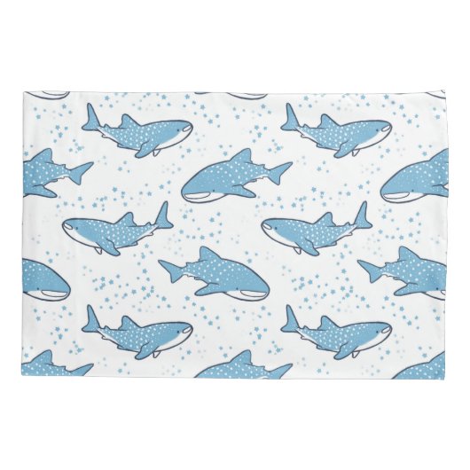 Starry Whale Shark (licht) Kussensloop (Achterkant)