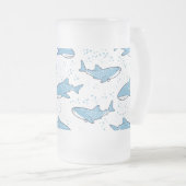 Starry Whale Shark (licht) Matglas Bierpul (Voorkant rechts)