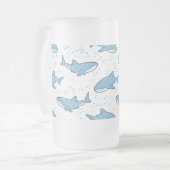 Starry Whale Shark (licht) Matglas Bierpul (Voorkant links)