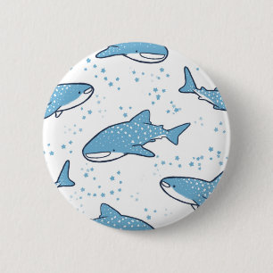 Starry Whale Shark (licht) Ronde Button 5,7 Cm