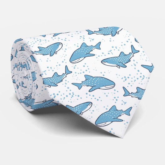 Starry Whale Shark (licht) Stropdas (Opgerold)