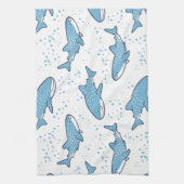 Starry Whale Shark (licht) Theedoek (Verticaal)