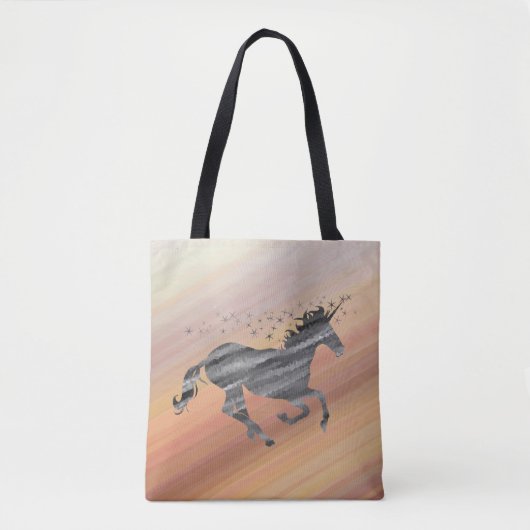 Starry Whimsical Unicorn Tote Bag (Voorkant)