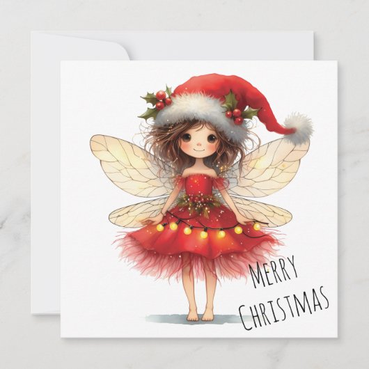 Starry Winged Fairy Holiday Card (Voorkant)