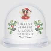 Starry Winged Fairy Holiday Card Sneeuwbol (Achterkant)