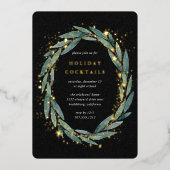 Starry Winter Laurel | Vrijdag Folie Uitnodiging (Voorkant)