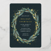 Starry Winter Laurel | Vrijdag Folie Uitnodiging (Voorkant)