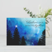 Starry Winter Nachtnacht met sterren, Pine & Kerst Feestdagenkaart (Staand voorkant)