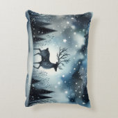 Starry Winter Night Deer Accent Kussen (Achterkant (Verticaal))