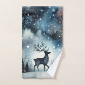 Starry Winter Night Deer Bad Handdoek (Handdoek)