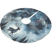 Starry Winter Night Deer  Kerstboom Rok (Gekanteld)