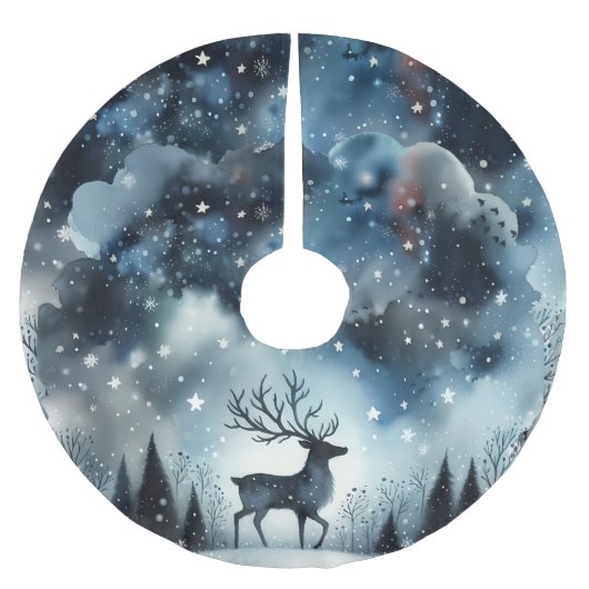 Starry Winter Night Deer  Kerstboom Rok (Voorkant)