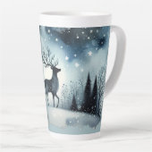 Starry Winter Night Deer Latte Mok (Rechterhoek)