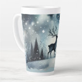 Starry Winter Night Deer Latte Mok (Linkerhoek)
