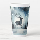 Starry Winter Night Deer Latte Mok (Voorkant)