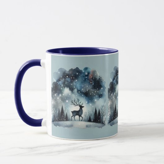 Starry Winter Night Deer Mok (Links)