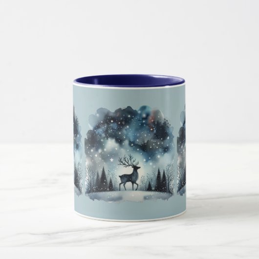 Starry Winter Night Deer Mok (Midden)