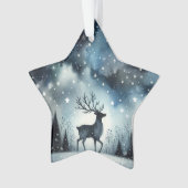 Starry Winter Night Deer Ornament (voorkant)