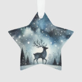 Starry Winter Night Deer Ornament (voorkant)