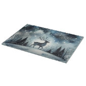 Starry Winter Night Deer Snijplank (Hoek)