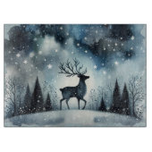 Starry Winter Night Deer Snijplank (Voorkant)