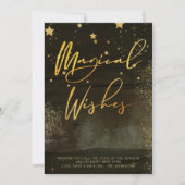Starry Winter Night Magical Wishes Gold Script Feestdagenkaart (Voorkant)
