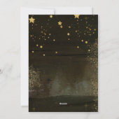 Starry Winter Night Prettige feestdagen Gold Scrip Feestdagenkaart (Achterkant)