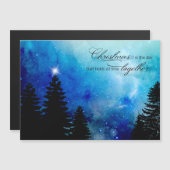 Starry Winter Night w/Stars, Pine & Kersttekst (Voorkant / Achterkant)