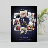 Starry Wreath | Fotocollage Folie Feestdagenkaart (Staand Voorkant)