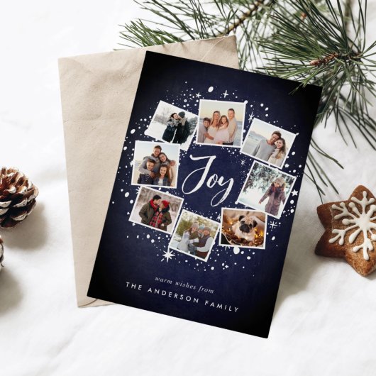 Starry Wreath | Holiday Foto Collage Kaart
