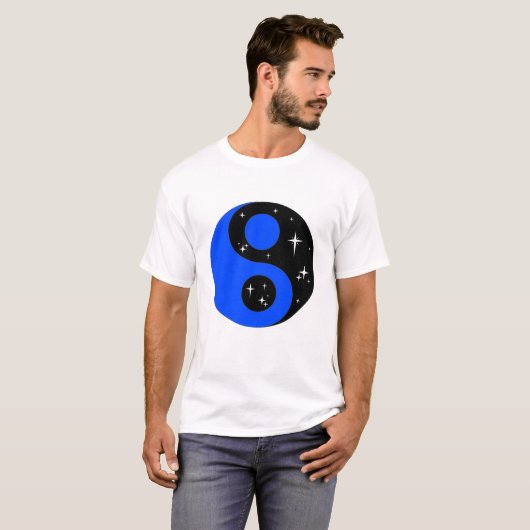 " Starry Ying Yang Symbool " T-shirt (Voorkant volledig)