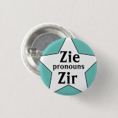 Starry Zie Zir Pronouns Ronde Button 3,2 Cm (Voorkant /achterkant)