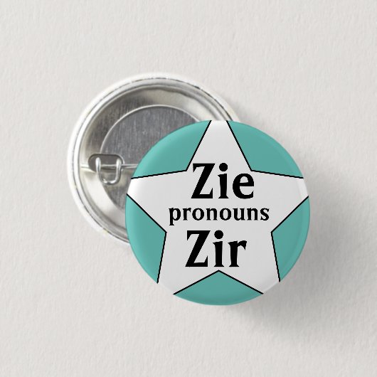 Starry Zie Zir Pronouns Ronde Button 3,2 Cm (Voorkant /achterkant)