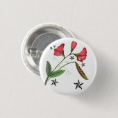 Starry zoetpea ronde button 3,2 cm (Voorkant /achterkant)