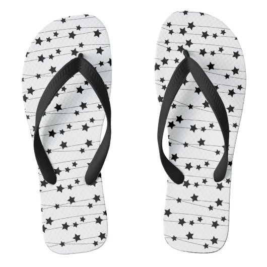 Starry zwart en wit teenslippers (Voetbed)