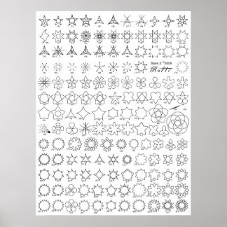 Stars 2 Tattoo Flash Poster