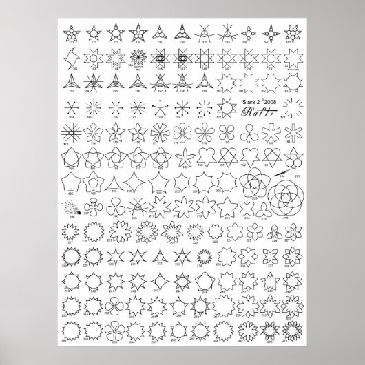 Stars 2 Tattoo Flash Poster (Voorkant)