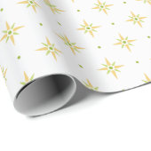 Stars and Dots in Palm and Yellow Cadeaupapier (Rol Hoek)