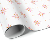 Stars and Dots in Pink and Orange Cadeaupapier (Rol Hoek)