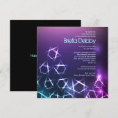 STARS and LIGHTS Bar Bat Mitzvah Invitation Kaart (Voorkant / Achterkant)