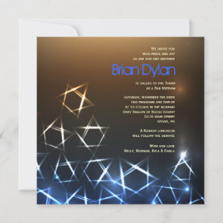 STARS and LIGHTS Bar Bat Mitzvah Invitation Kaart